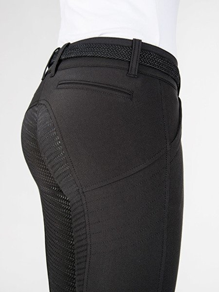 Bryczesy Equiline modelujące sylwetkę X-Shape z pełnym lejem X-Grip - czarne