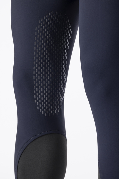 Męskie bryczesy Equiline Albertk lejem kolanowym X-Grip - granatowe