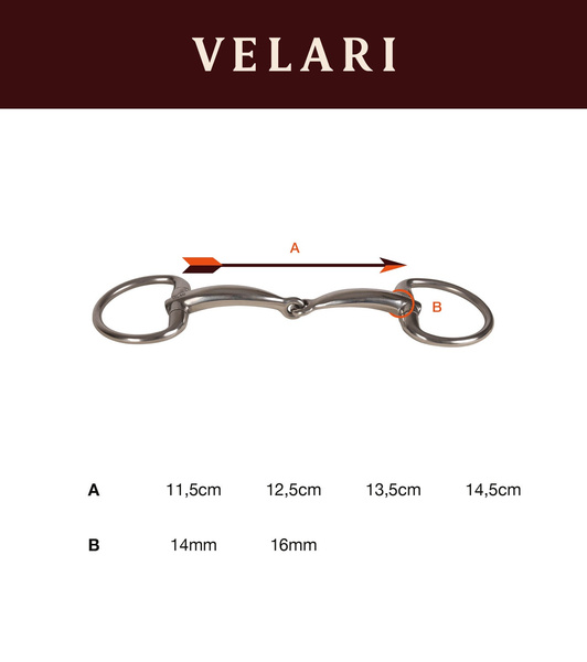 Velari wędzidło Eggbutt Single Jointed Sweet Copper 16 mm