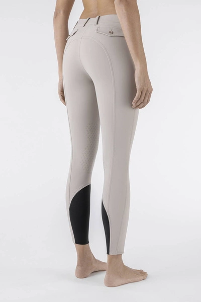 Damskie bryczesy Equiline Atirk z kolanowym lejem X-Grip - beżowe