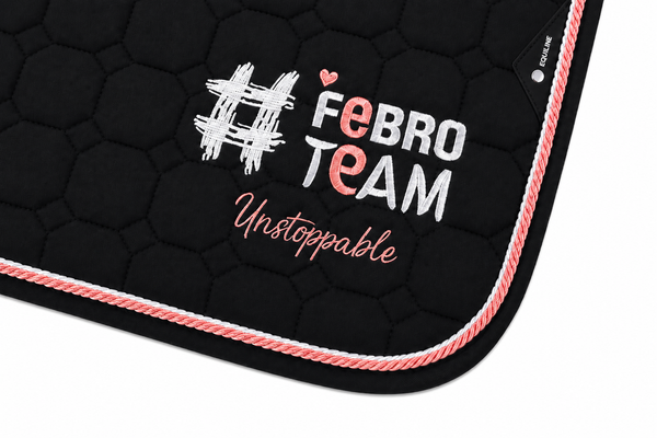 Czaprak #FebroTeam Black&Pink Edition by Equiline - czarny z różowo-białą lamówką