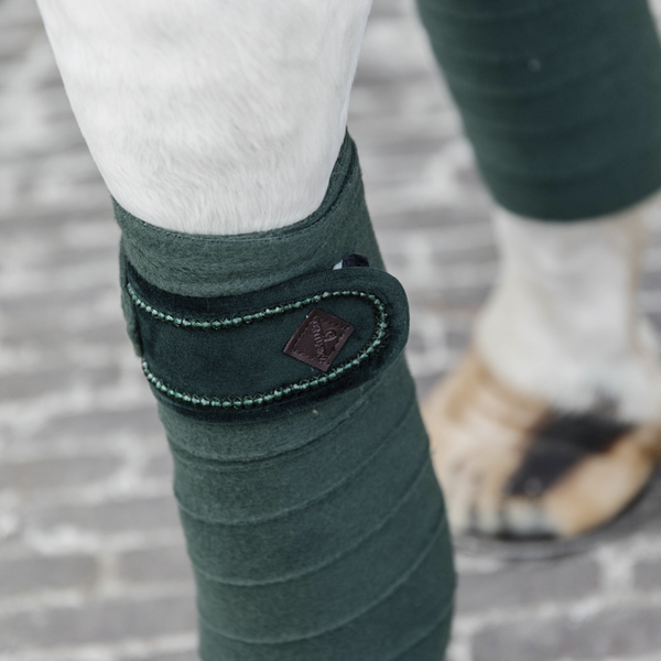 Kentucky bandaże polarowe Velvet Pearls - zielone