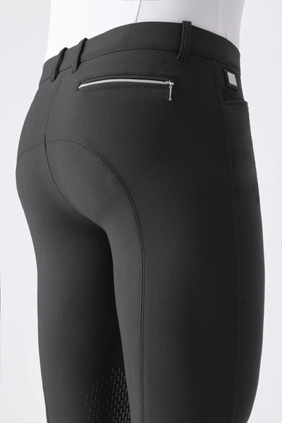 Męskie bryczesy Equiline Willow lej kolanowy X-Grip - czarne
