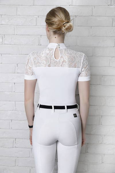 Koszula konkursowa Fleur de Lys Equestrian Cristall Short - biała