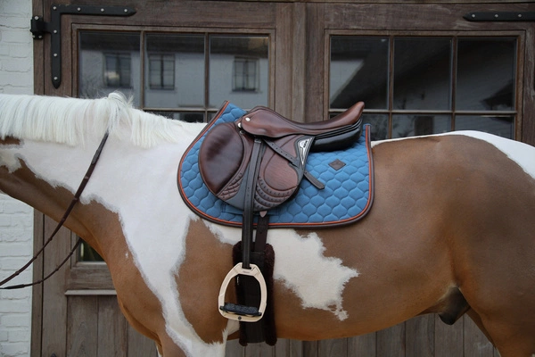 Kentucky czaprak Onion Quilt Neon Leather - niebieski