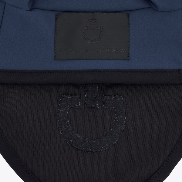 Nauszniki Jersey Stripe Cavalleria Toscana - jasny granat z czarnymi logo