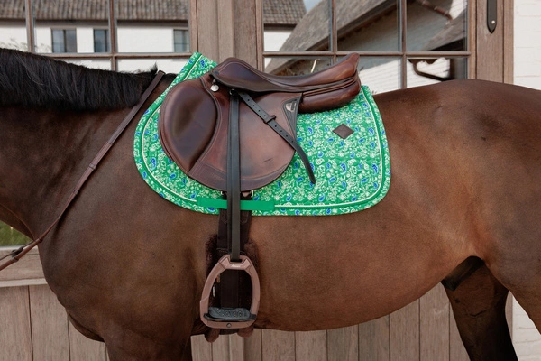 Kentucky czaprak Velvet Printing - zielony/granatowy