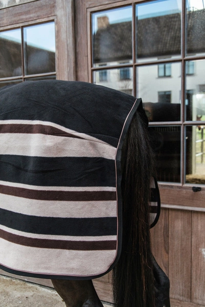 Kentucky derka polarowa Heavy w brązowe i beżowe pasy