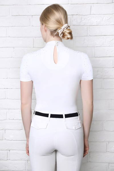 Koszula konkursowa Fleur de Lys Equestrian Holly Short - biała