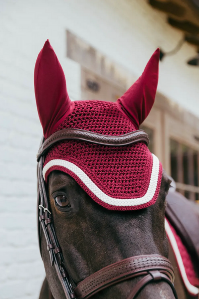 Kentucky nauszniki Wellington Plaited Cord - bordowe