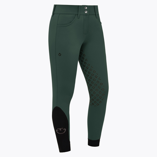 Bryczesy American Full Grip z wysokim stanem Cavalleria Toscana - zielone