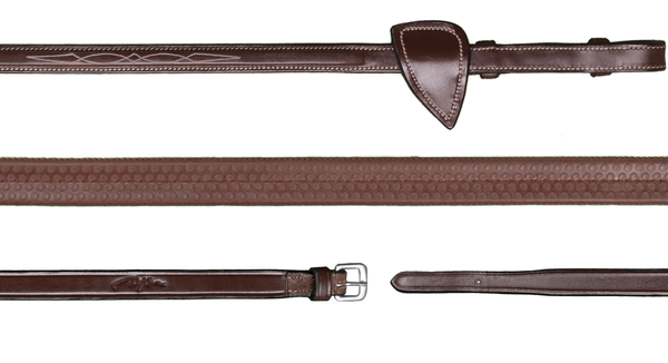 Gumowe wodze 5/8" Dy'on US Jumping - brązowe