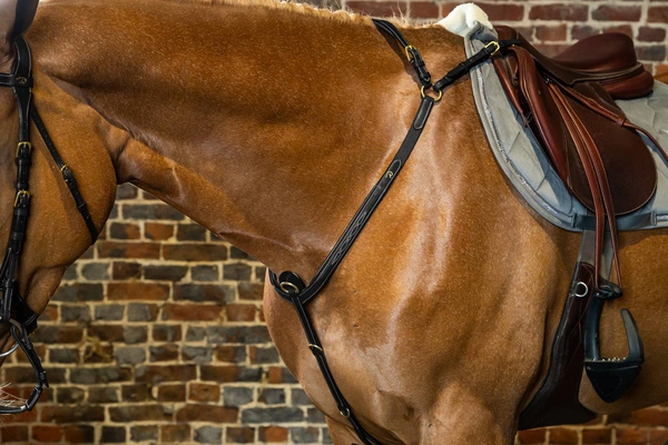 Skórzano-elastyczny napierśnik z mostkiem Dy'on Bridge Breastplate D Collection - czarny