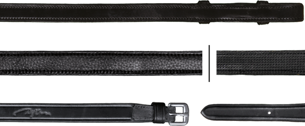 Skórzano-gumowe wodze 5/8" Dy'on Hunter New English - czarne