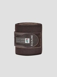 Bandaże treningowe elastyczno-polarowe Equiline - brązowe