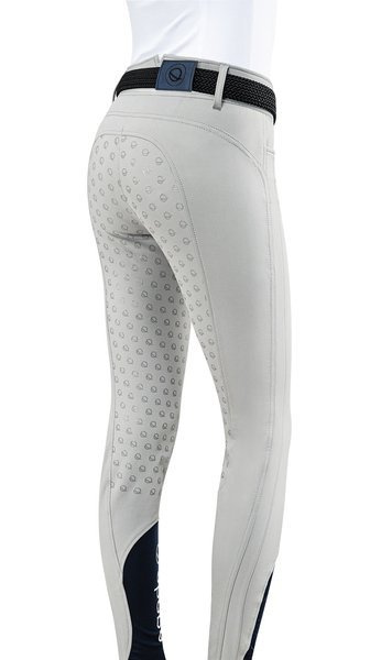 Bryczesy z wysokim stanem Eqode by Equiline Darcey z pełnym lejem Q-Grip - szare