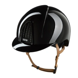 Kask KEP Smart NOVA Polish - czarny z brązowymi paskami