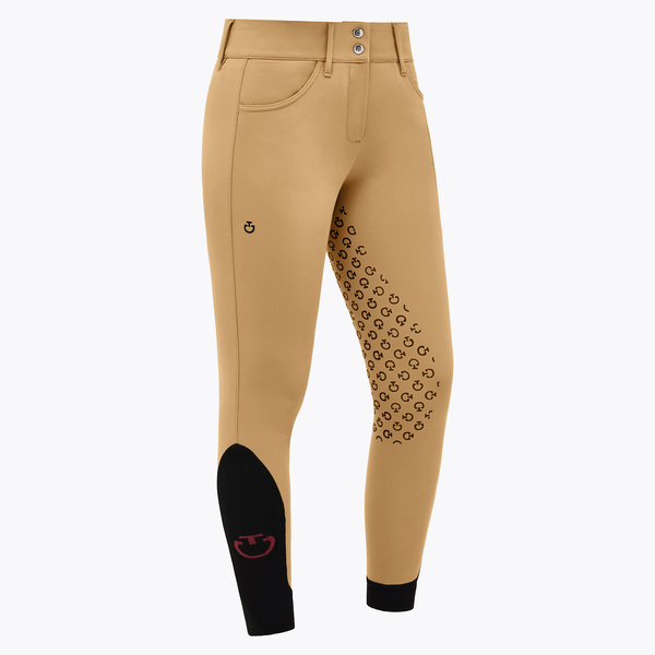 Bryczesy American Full Grip z wysokim stanem Cavalleria Toscana - ciepły beż