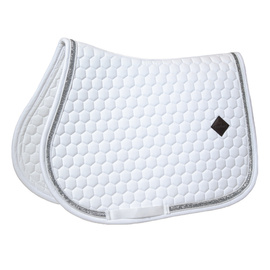 Kentucky czaprak Glitter Band - biały ze srebrną lamówką