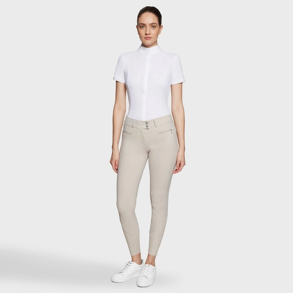 Damskie bryczesy Samshield Chloe Crystal z pełnym lejem - beżowe