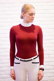 Koszula konkursowa Fleur de Lys Equestrian Holly - bordowa