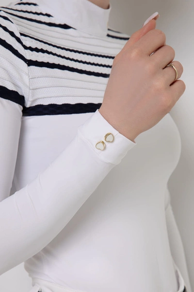 Koszula konkursowa Fleur de Lys Equestrian Moonflower - biała