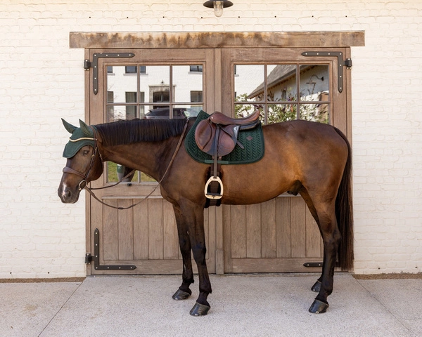 Kentucky czaprak Velvet Mini Pearls - ciemna zieleń