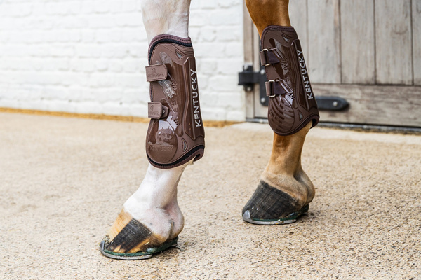 Kentucky ochraniacze Tendon Boots Bamboo Velcro - brązowe