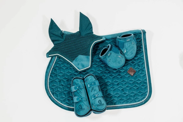 Kentucky Ochraniacze Young Horse Fetlock Velvet na zadnie nogi - szmaragdowe
