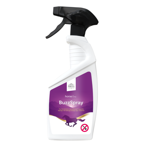 HorseLine BuzzSpray 700ml - naturalny preparat pomagający utrzymać kleszcze, komary i gzy z dala od koni