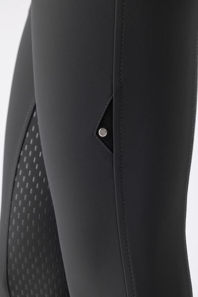 Damskie bryczesy Equiline Adellek z wysokim stanem i pełnym lejem X-Grip - szare
