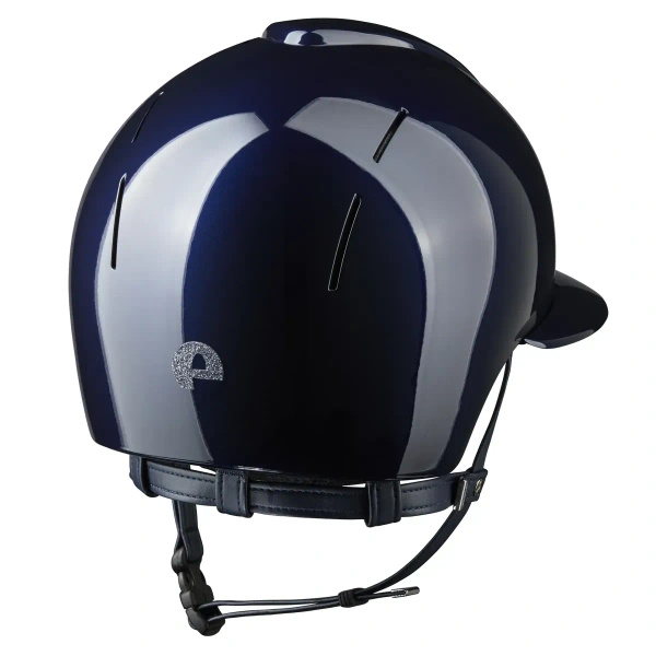 Kask KEP Smart NOVA POLO Polish Star Silver - granatowy z granatowymi paskami