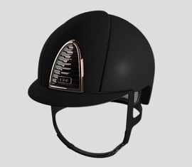 Kask KEP Cromo 2.0 Matt with Rose Gold Mirrors and Crystals - czarny z czarnymi paskami