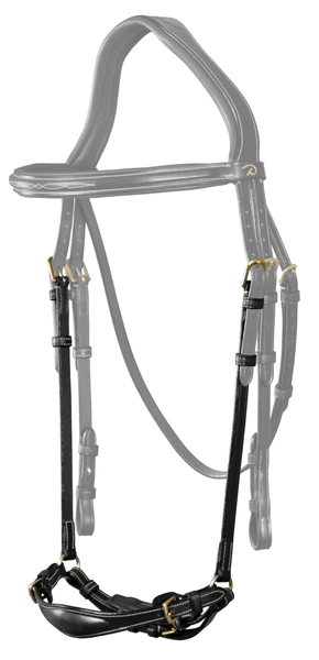 Skórzany nachrapnik hanowerski Dy'on D Collection - czarny