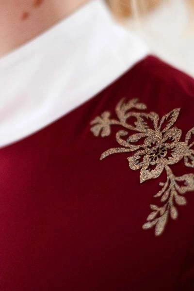 Koszula konkursowa Fleur de Lys Equestrian Ruby - bordowa