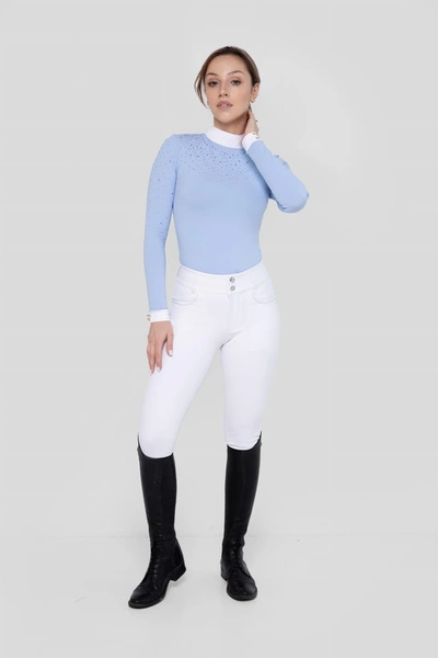 Koszula konkursowa Fleur de Lys Equestrian Holly - błękitna