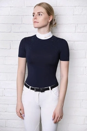Koszula konkursowa Fleur de Lys Equestrian Holly Short - granatowy