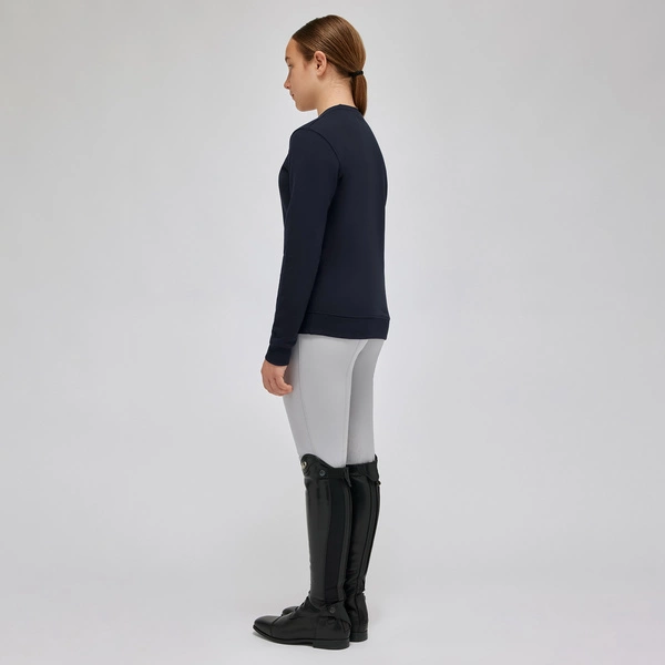 Bluza juniorska Cavalleria Toscana CT Crew Neck - granatowa