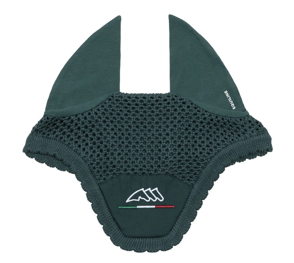 Komplet czaprak + nauszniki Equiline EQflaggy - ciemna zieleń