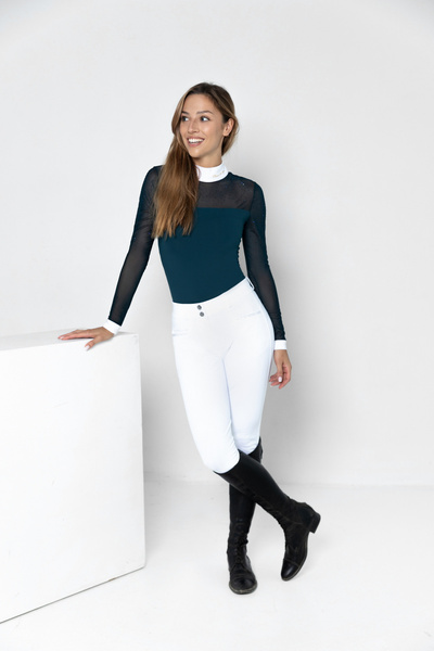 Koszula konkursowa Fleur de Lys Equestrian Cindy - ciemno zielona