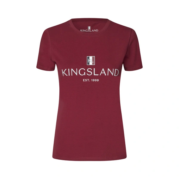 Damska koszulka treningowa Kingsland Classic Ladies Logo T-shirt - bordowa