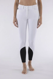 Damskie bryczesy Equiline Ceriek z pełnym lejem X-Grip - białe