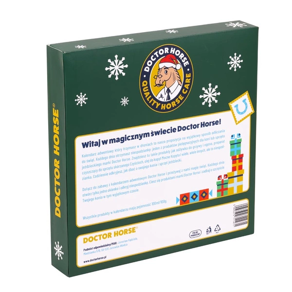 Kalendarz adwentowy Mikołaj Doctor Horse - zielony