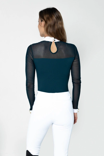 Koszula konkursowa Fleur de Lys Equestrian Cindy - ciemno zielona