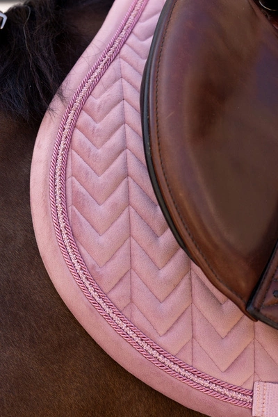 Kentucky czaprak Velvet Mini Pearls - różowy