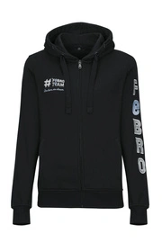 Bluza #FebroTeam z haftem na rękawie - czarna z błękitnymi detalami