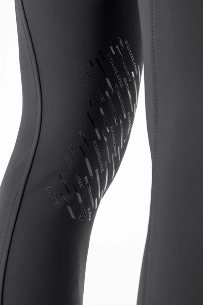 Męskie bryczesy Equiline Bartek z lejem kolanowym BX-TECH - czarne