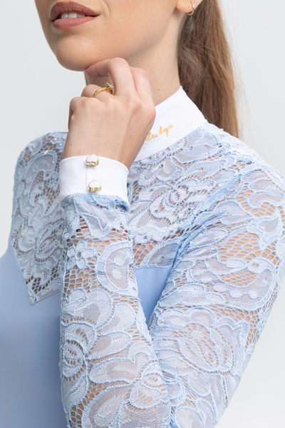 Koszula konkursowa Fleur de Lys Equestrian Cristall - błękitna