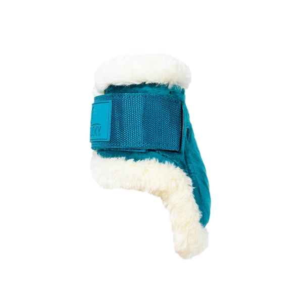 Kentucky Ochraniacze Vegan Sheepskin Young Horse Fetlock Velvet na zadnie nogi - szmaragdowe