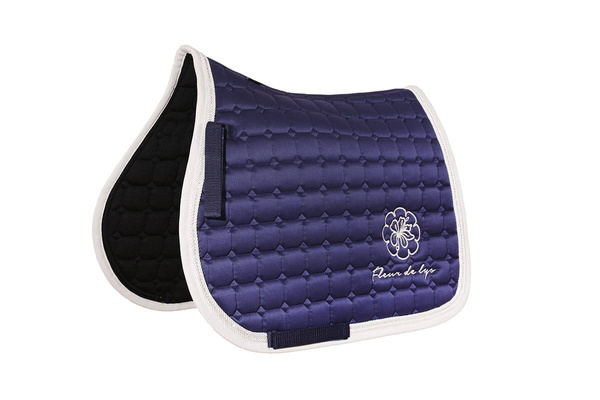 Czaprak Fleur de Lys Classic Premium - granatowo-kremowy